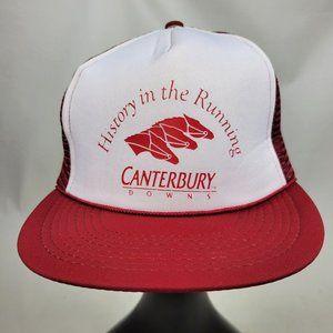 Vintage Canterbury Downs Horse Race Track Snapback Hat Trucker Cap Foam Mesh